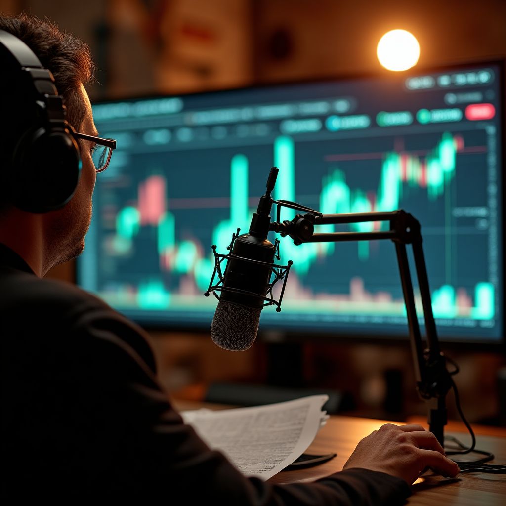 Grabación de podcast financiero